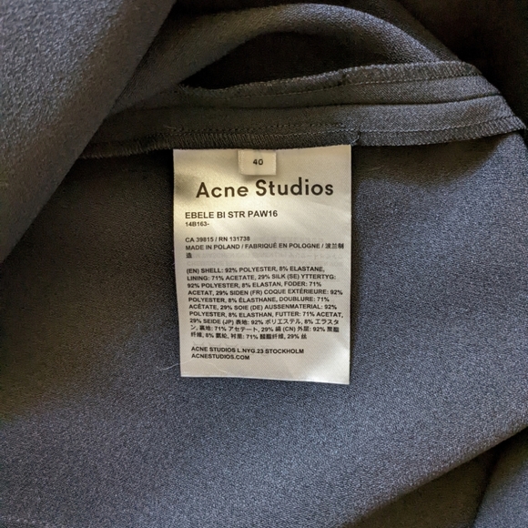 Acne Studios Pre-Fall 2016 Ebele Black Fitted Long Sleeve Mini Dress - 40 / US 8 - Picture 12 of 12